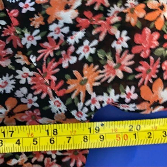 NWT Eclair cinched waist floral square neck flowy bohemian peasant blouse top M - Picture 3 of 9